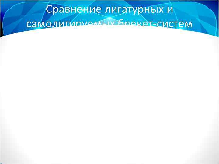 Сравнение лигатурных и самолигируемых брекет-систем 