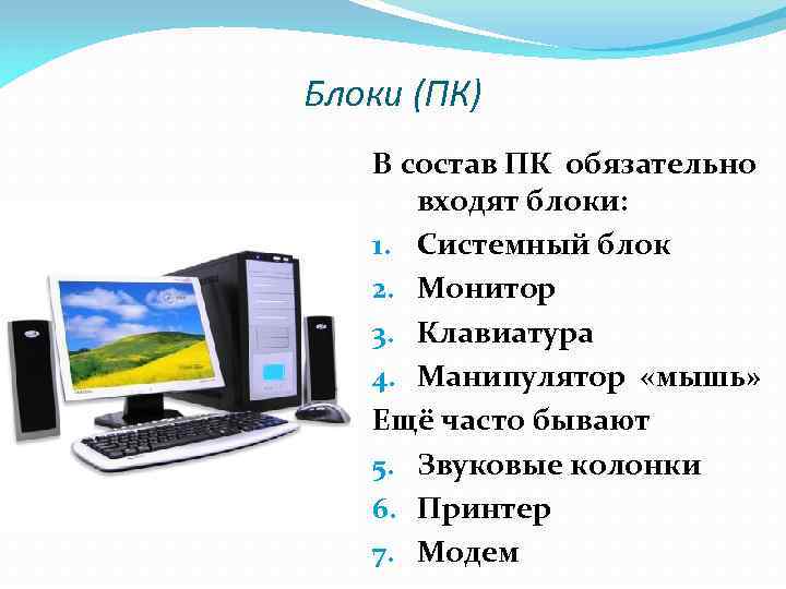 Назначение персонального компьютера пк введение