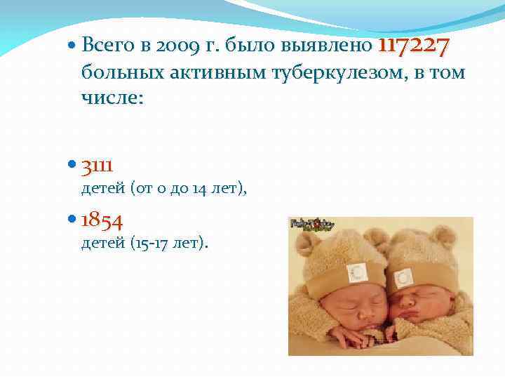  Всего в 2009 г. было выявлено 117227 больных активным туберкулезом, в том числе: