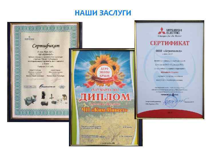 НАШИ ЗАСЛУГИ 