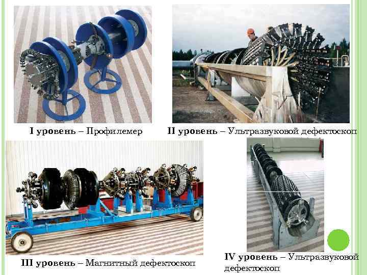 I уровень – Профилемер II уровень – Ультразвуковой дефектоскоп III уровень – Магнитный дефектоскоп