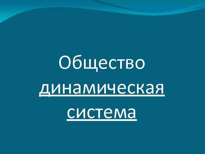 Общество динамическая система 