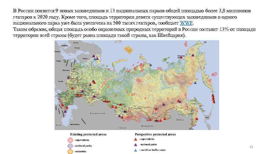 В России появится 9 новых заповедников и 13 национальных парков общей площадью более 3,