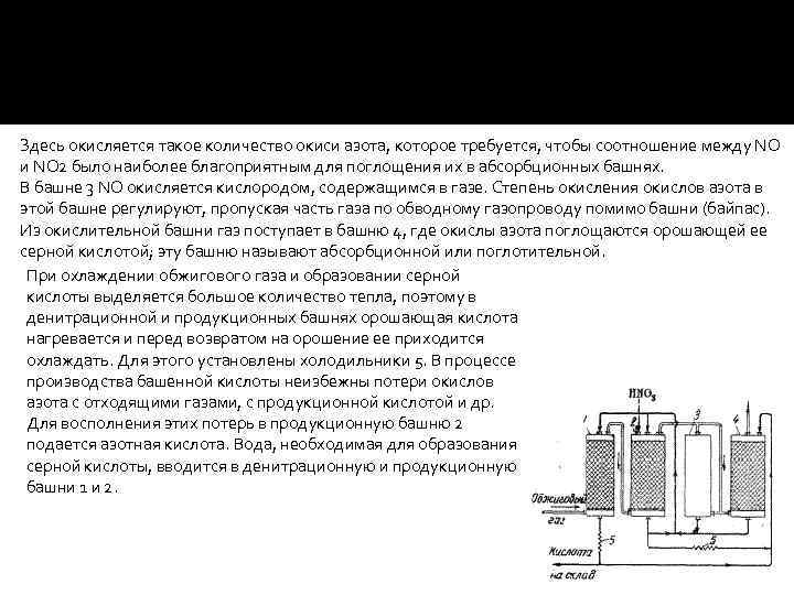 Здесь окисляется такое количество окиси азота, которое требуется, чтобы соотношение между NO и NO