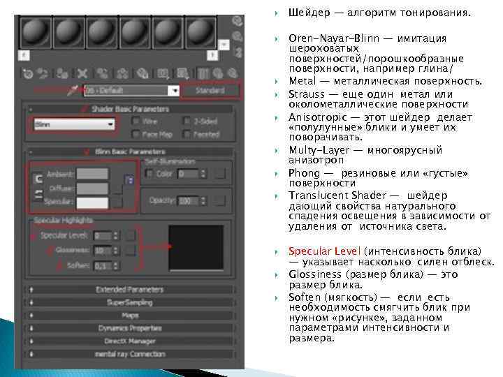  Шейдер — алгоритм тонирования. Oren-Nayar-Blinn — имитация шероховатых поверхностей/порошкообразные поверхности, например глина/ Metal