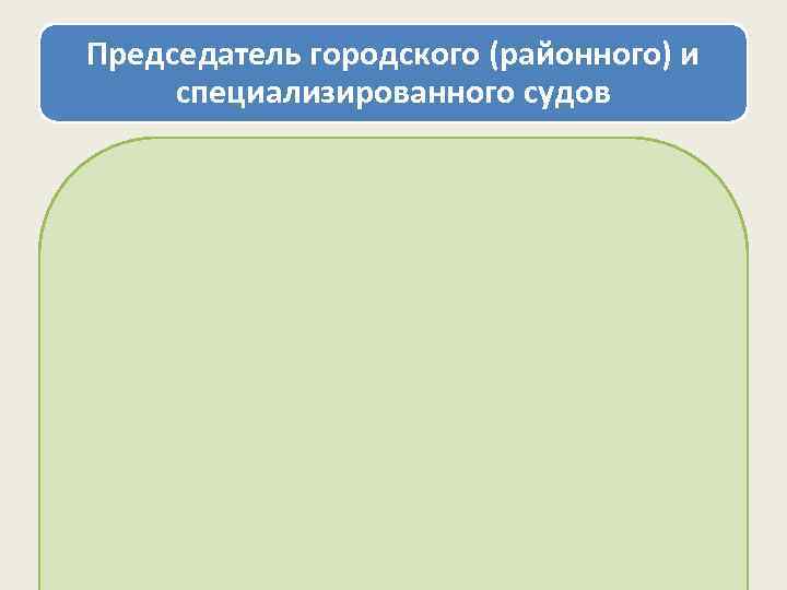 Председатель городского (районного) и специализированного судов 