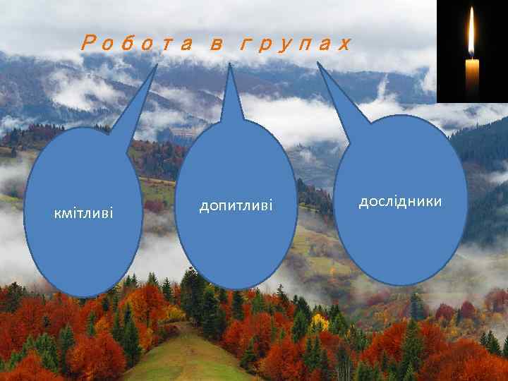 Робота в групах кмітливі допитливі дослідники 