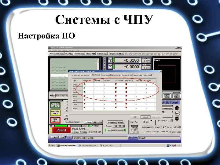 Системы с ЧПУ Настройка ПО 