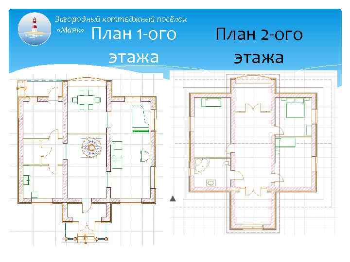 Загородный коттеджный посёлок «Маяк» План 1 -ого этажа План 2 -ого этажа 