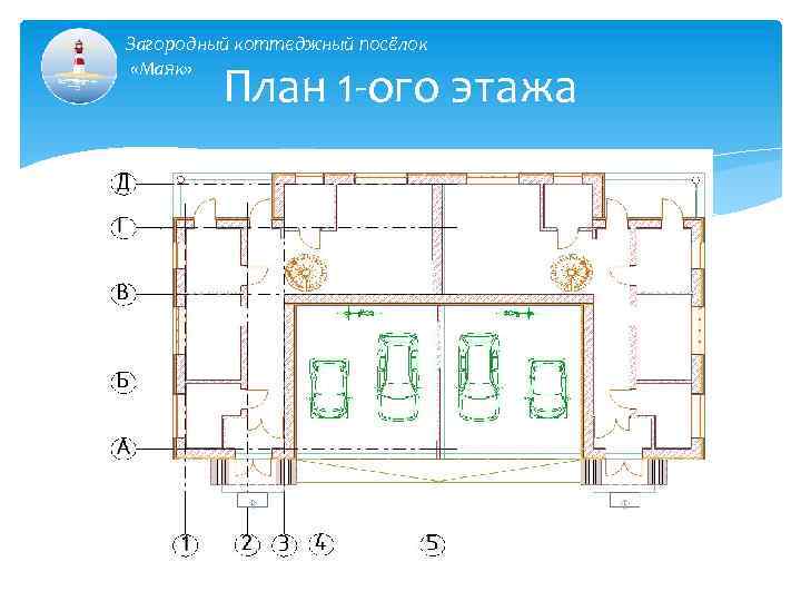 Загородный коттеджный посёлок «Маяк» План 1 -ого этажа 