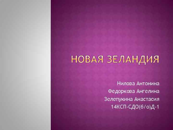 Нилова Антонина Федоркова Ангелина Зелепукина Анастасия 14 КСП-СДО(б/о)Д-1 