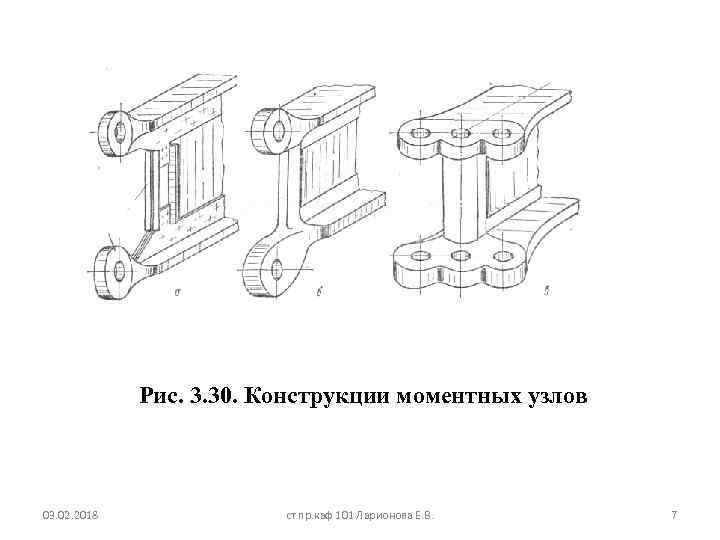 Рис. 3. 30. Конструкции моментных узлов 03. 02. 2018 ст. пр. каф 101 Ларионова