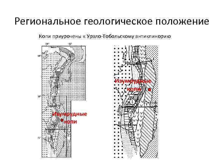 Региональное геологическое положение Копи приурочены к Урало-Тобольскому антиклинорию 