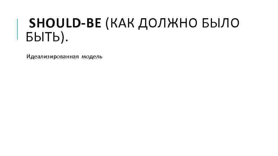  SHOULD-BE (КАК ДОЛЖНО БЫЛО БЫТЬ). Идеализированная модель 