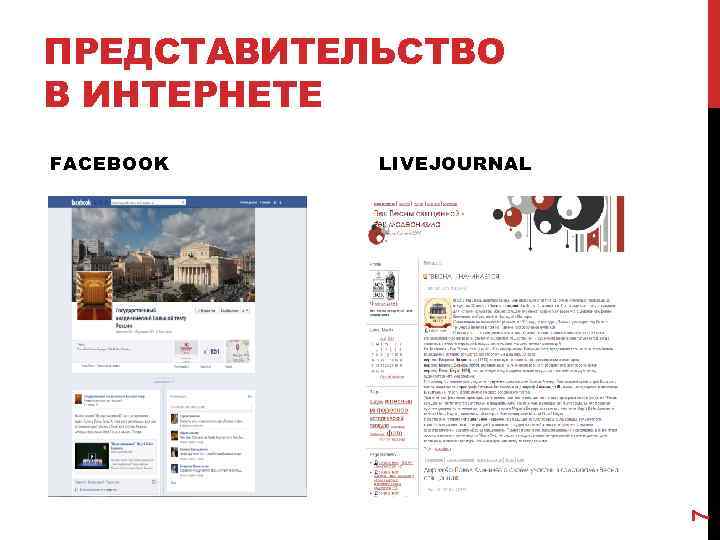 ПРЕДСТАВИТЕЛЬСТВО В ИНТЕРНЕТЕ LIVEJOURNAL 7 FACEBOOK 