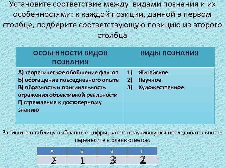 Установите соответствие между видами юридической