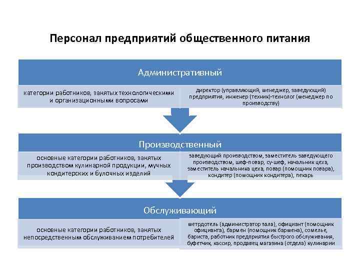 Проблемы обучения сотрудников. Категории производственного персонала организации питания. Персонал предприятия общественного питания.