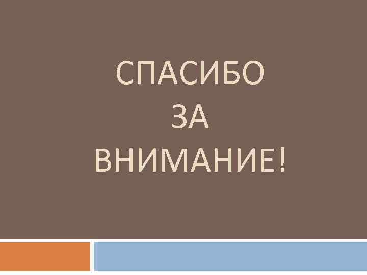 СПАСИБО ЗА ВНИМАНИЕ! 