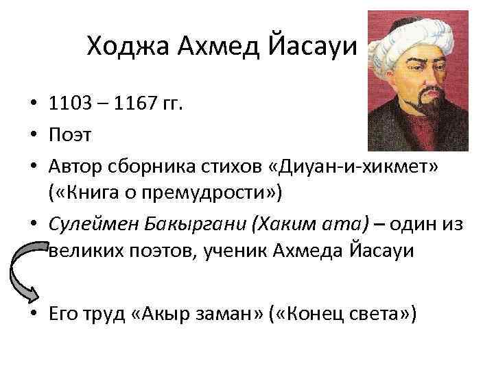 Ходжа Ахмед Йасауи • 1103 – 1167 гг. • Поэт • Автор сборника стихов
