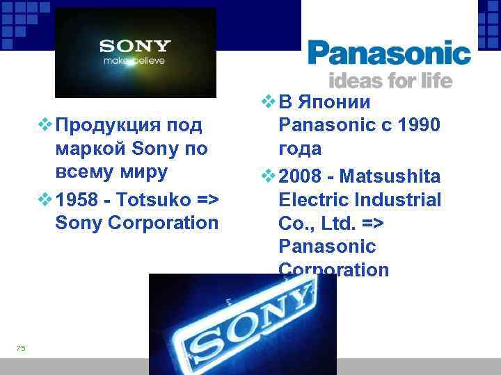 v Продукция под маркой Sony по всему миру v 1958 - Totsuko => Sony