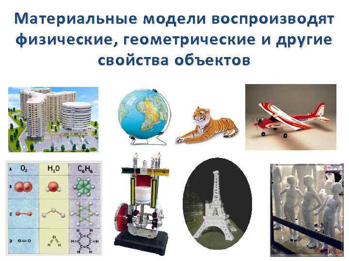 Материальные модели воспроизводят физические, геометрические и другие свойства объектов 