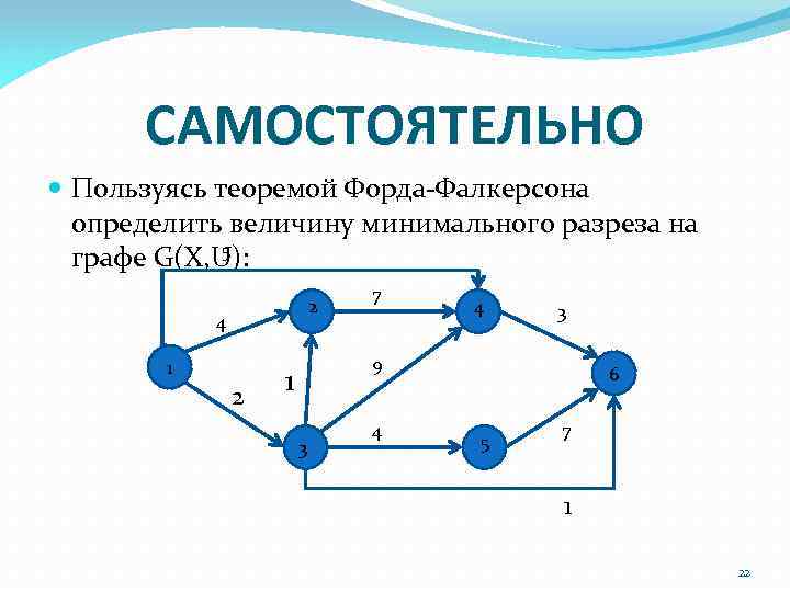 Используя теорему. Алгоритм Форда Фалкерсона разрез графа. Алгоритм Форда Фалкерсона минимальный разрез. Минимальный разрез графа. Минимальный разрез в графе.