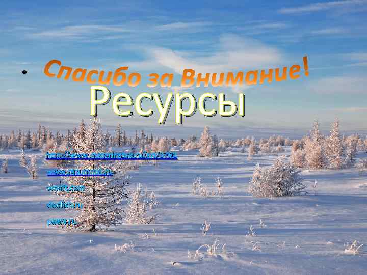  • Ресурсы http: //www. materinstvo. ru/art/1791 www. razumniki. ru weaft. com docfish. ru