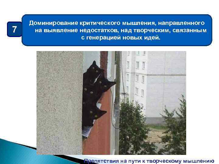 7 Доминирование критического мышления, направленного на выявление недостатков, над творческим, связанным с генерацией новых