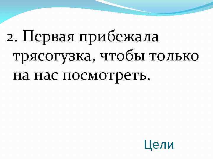 2. Первая прибежала трясогузка, чтобы только на нас посмотреть. Цели 