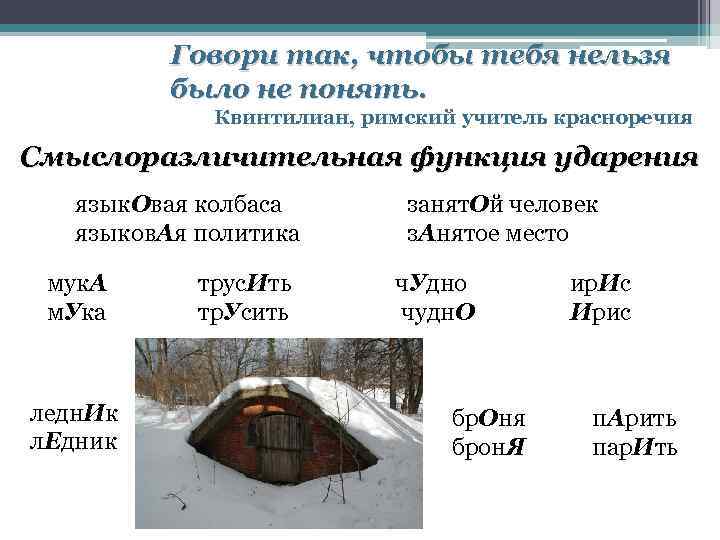 Говори так, чтобы тебя нельзя было не понять. Квинтилиан, римский учитель красноречия Смыслоразличительная функция