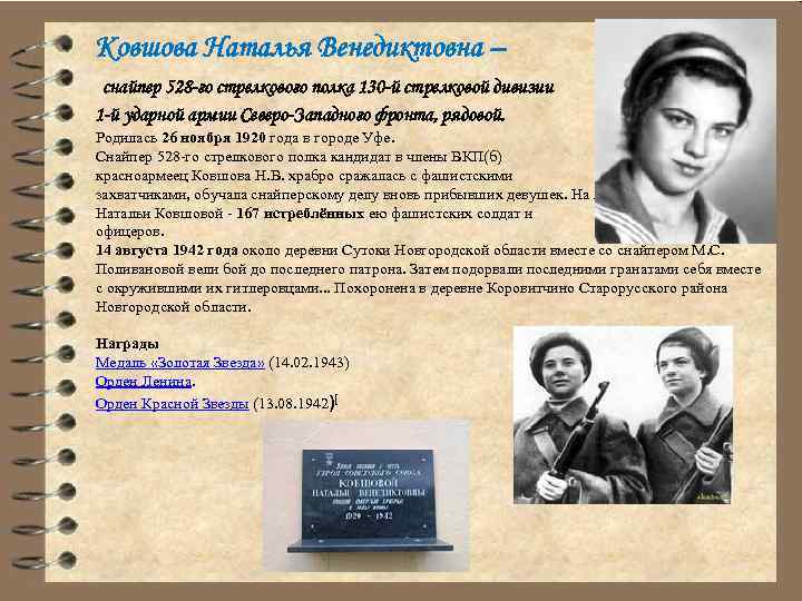 Женщины герои в произведениях. Наташа Ковшова герой советского Союза.