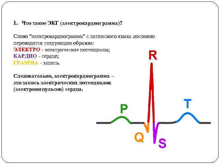 1. Что такое ЭКГ (электрокардиограмма)? Слово 