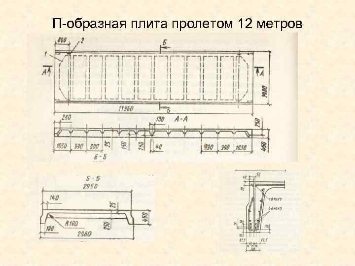 П-образная плита пролетом 12 метров 