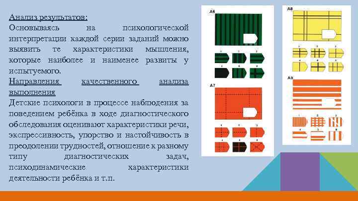 Анализ результатов: Основываясь на психологической интерпретации каждой серии заданий можно выявить те характеристики мышления,