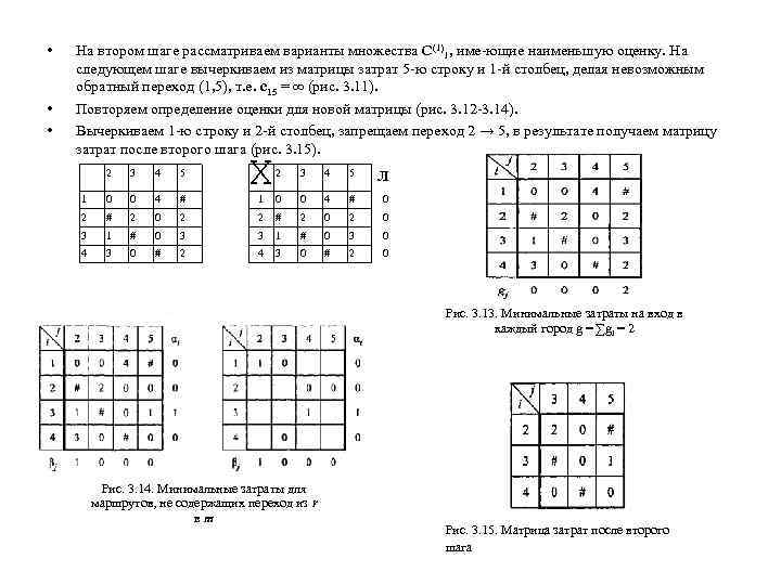  • • • На втором шаге рассматриваем варианты множества C(1)1, име ющие наименьшую