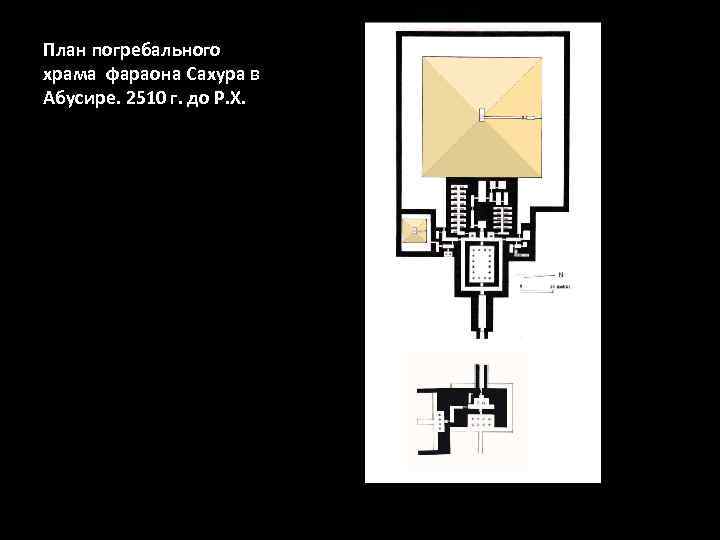 План погребального храма фараона Сахура в Абусире. 2510 г. до Р. Х. 
