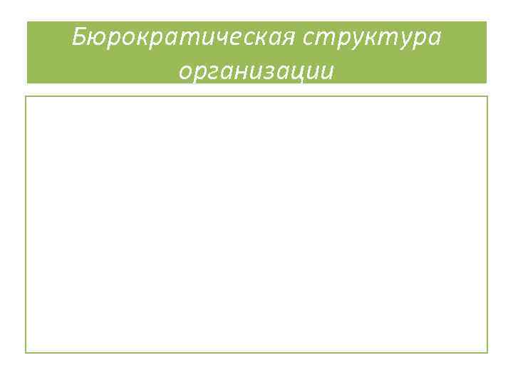 Бюрократическая структура организации 