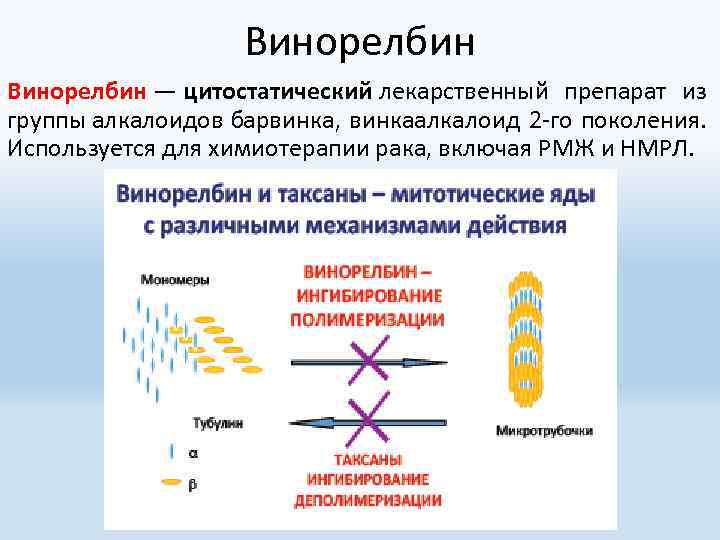 Винорелбин — цитостатический лекарственный препарат из группы алкалоидов барвинка, винкаалкалоид 2 -го поколения. Используется