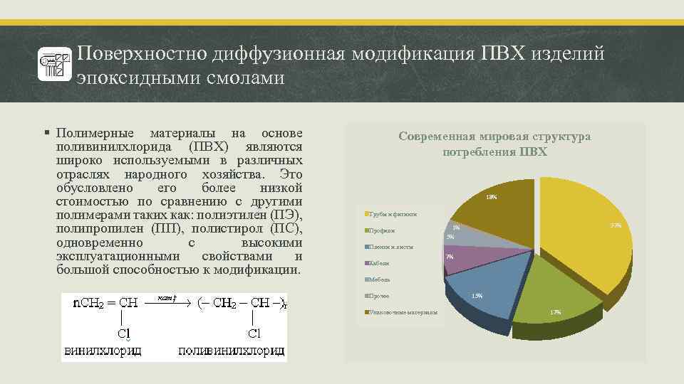 Поверхностно диффузионная модификация ПВХ изделий эпоксидными смолами § Полимерные материалы на основе поливинилхлорида (ПВХ)