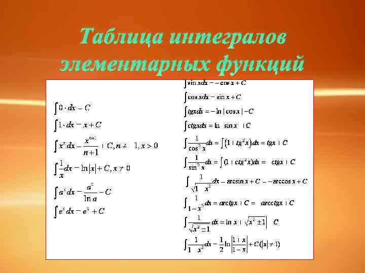 Первообразная и неопределенный интеграл презентация 11 класс мордкович