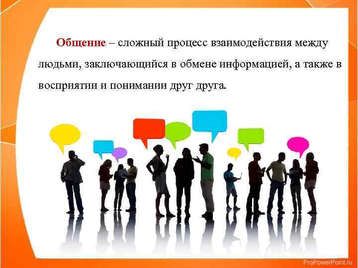 Общение – сложный процесс взаимодействия между людьми, заключающийся в обмене информацией, а также в