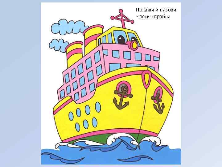 Покажи и назови части корабля 