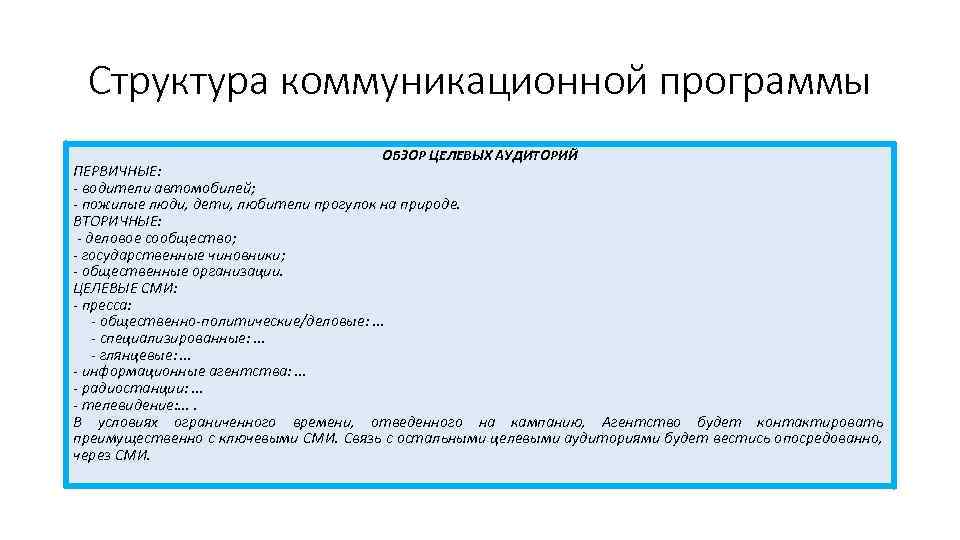 Коммуникативная структура текста