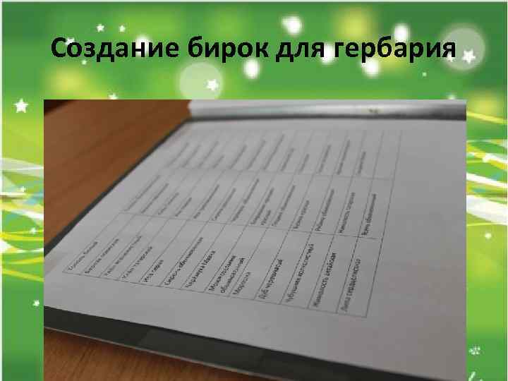 Создание бирок для гербария 