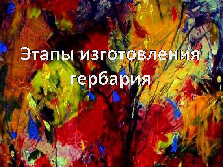 Этапы изготовления гербария 