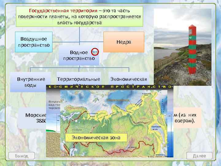 Государственная территория – это та часть поверхности планеты, на которую распространяется власть государства Воздушное