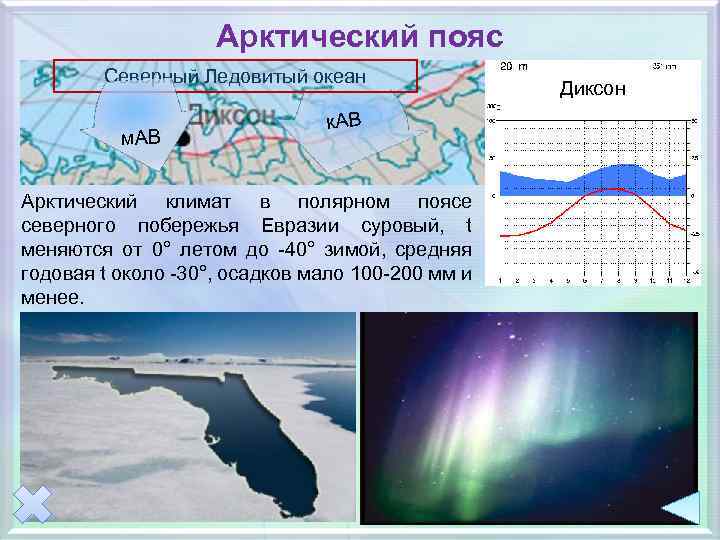 Арктический пояс Северный Ледовитый океан м. АВ к. АВ Арктический климат в полярном поясе