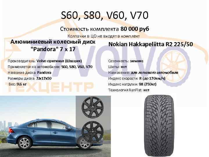  S 60, S 80, V 60, V 70 Стоимость комплекта 80 000 руб