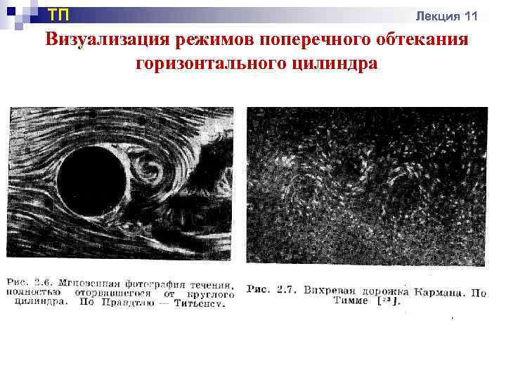 ТП Лекция 11 Визуализация режимов поперечного обтекания горизонтального цилиндра 