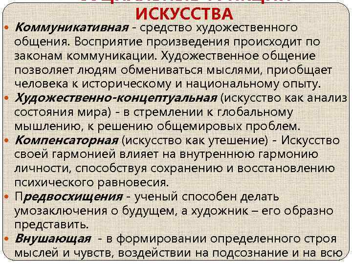 Понимание произведения. Коммуникативная функция искусства. Является способом общения автора с миром. Коммуникативная функция произведения искусства. Коммуникативная функция искусства примеры.